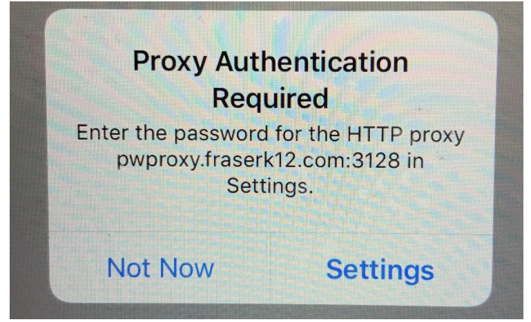 proxy authentication popup 